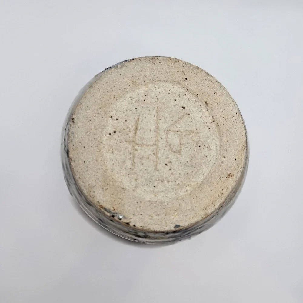 Vtg Hand Crafted Signed Studio Art Pottery Pot/Bowl, Glazed Stoneware